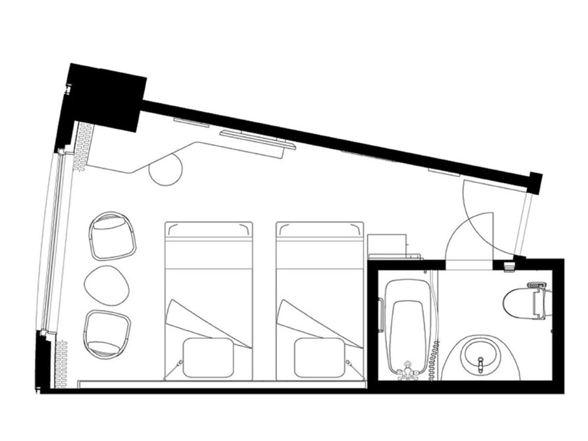 Sapporo Prince Hotel Kamer foto A floorplan of a typical room